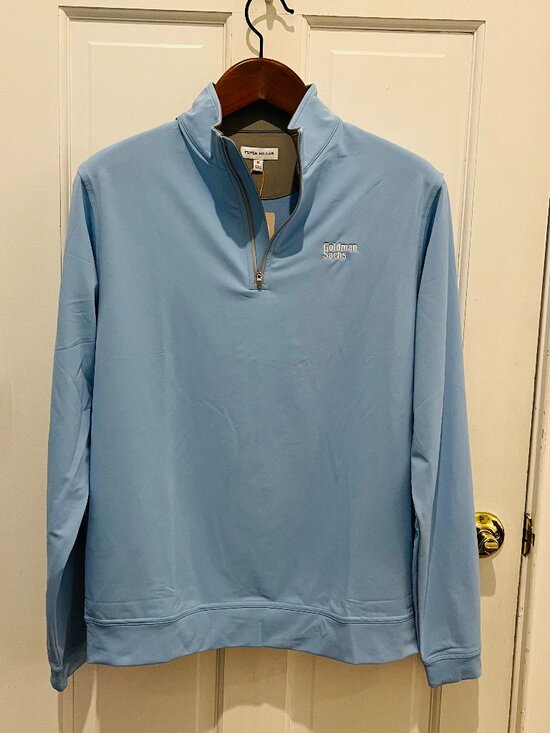 Peter Millar X Goldman Sachs Mens Quarter Zip Pullover Golf Performance Medium